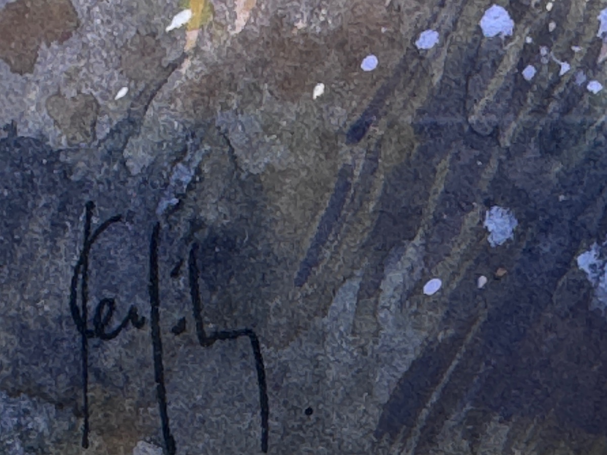 KERFILY - Jean Louis AVRIL (1948-2019) - paysage ensoleillé - gouache et aquarelle - -photo-4