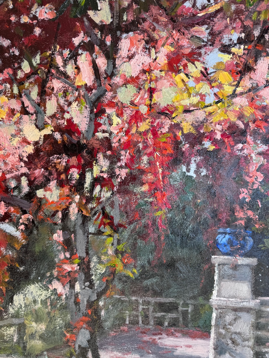 Auguste Jean Claire, “the Sunlit Porch,” Oil On Canvas -photo-4