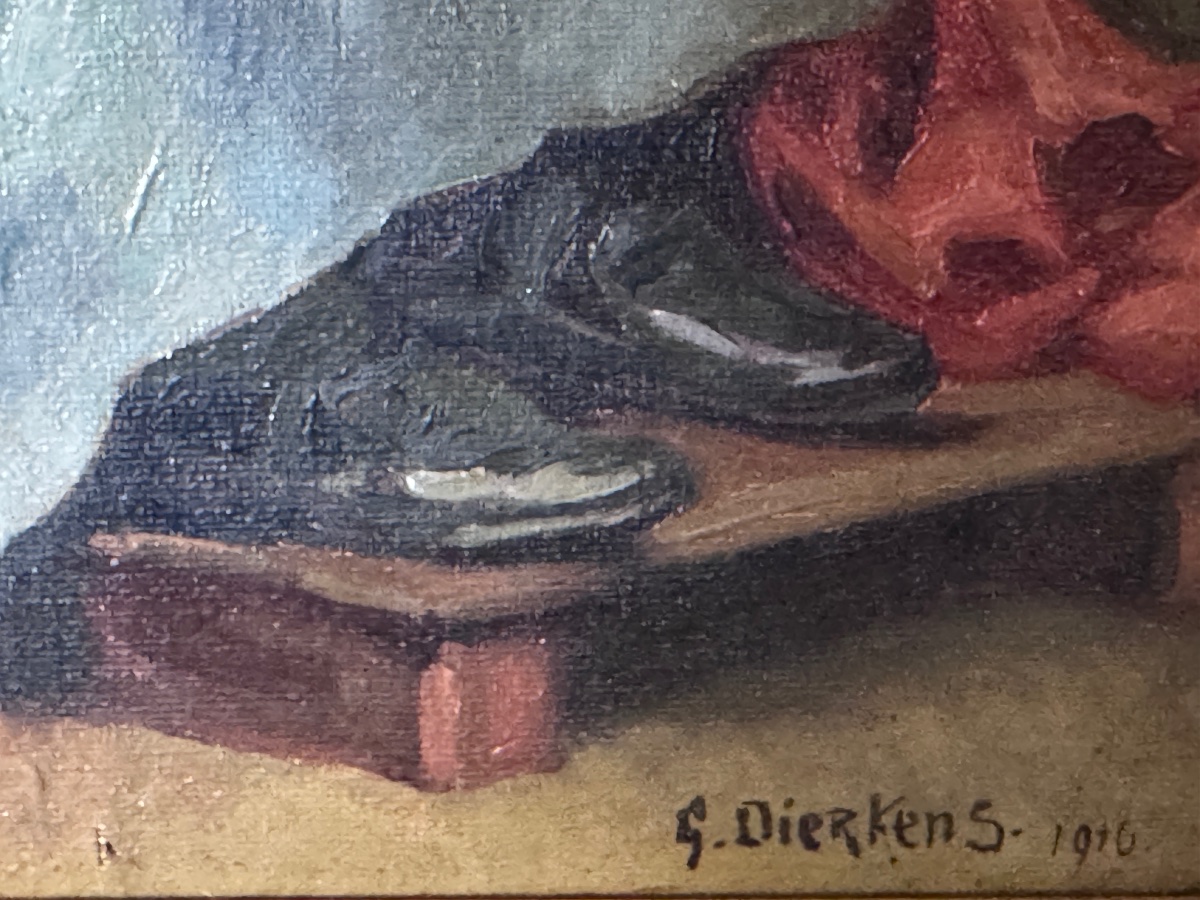 Gustave Dierkens (1878–1940), “la Couture,” Oil On Canvas -photo-4