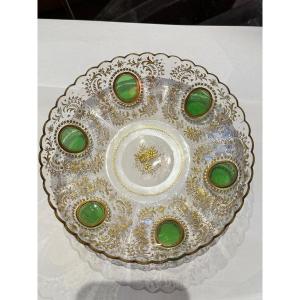 19th Century Cut And Gilded Double-layered Crystal Bowl 