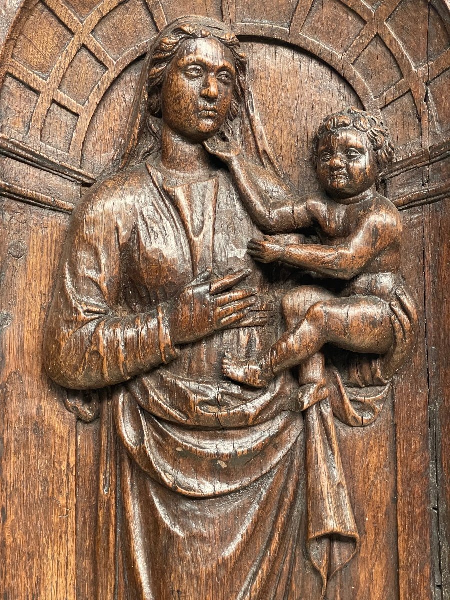 Virgin And Child In Oak - Brabant Circa 1600-photo-2