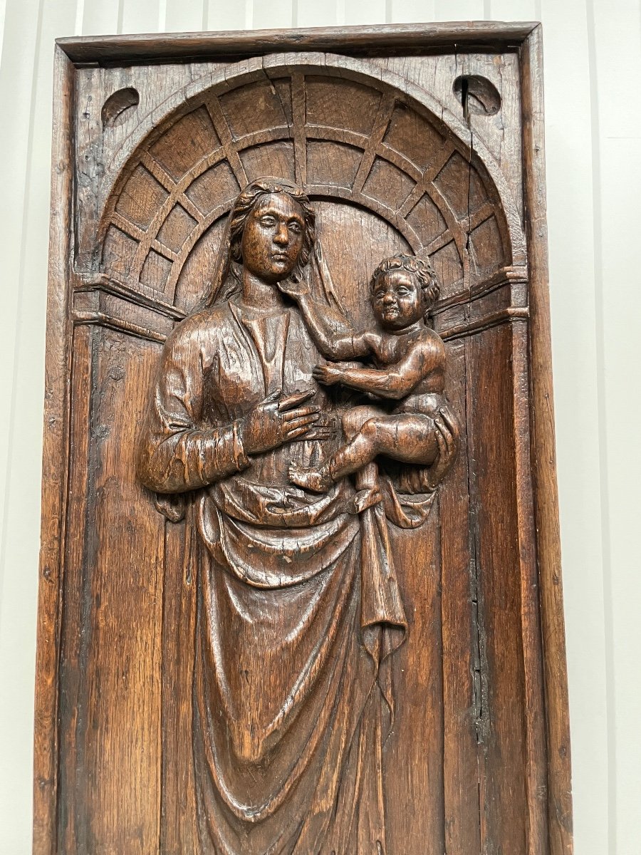 Virgin And Child In Oak - Brabant Circa 1600-photo-6