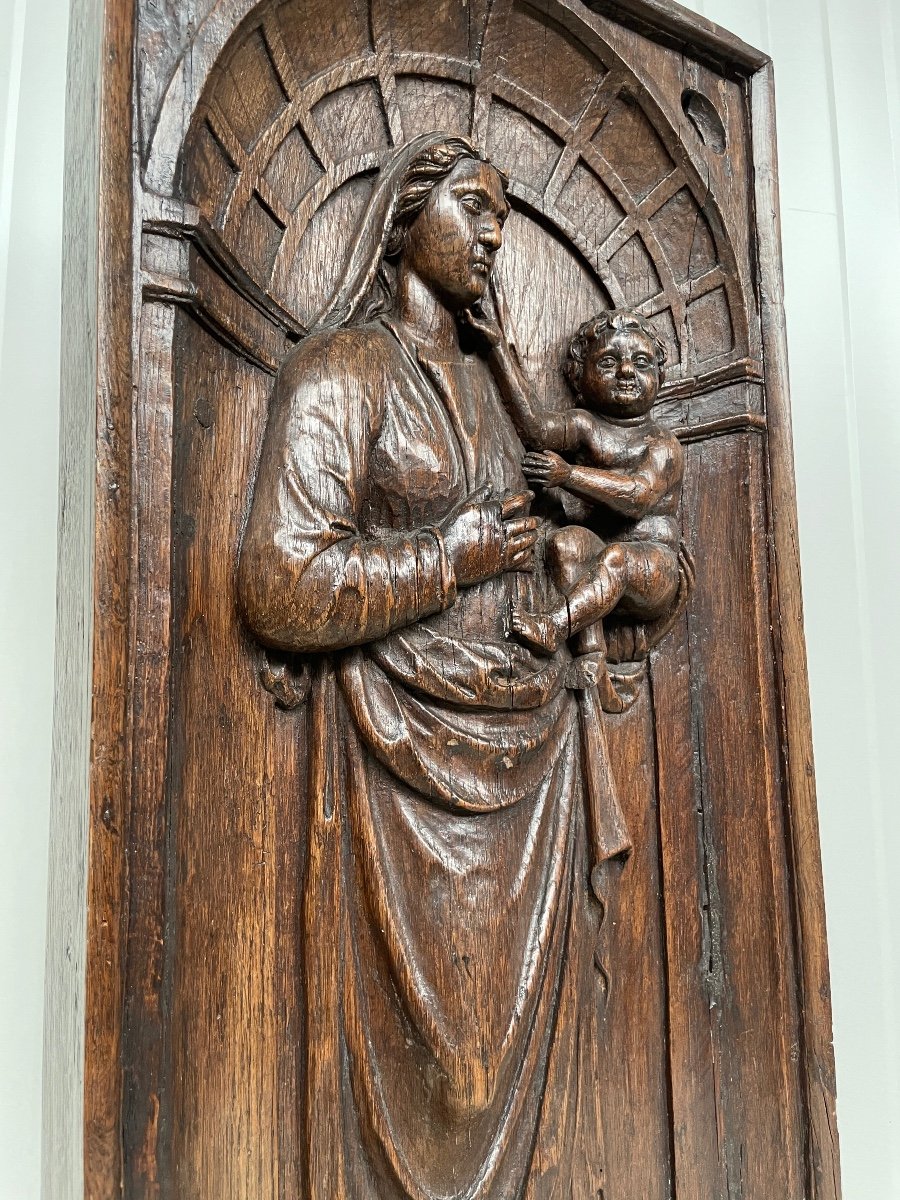 Virgin And Child In Oak - Brabant Circa 1600-photo-8