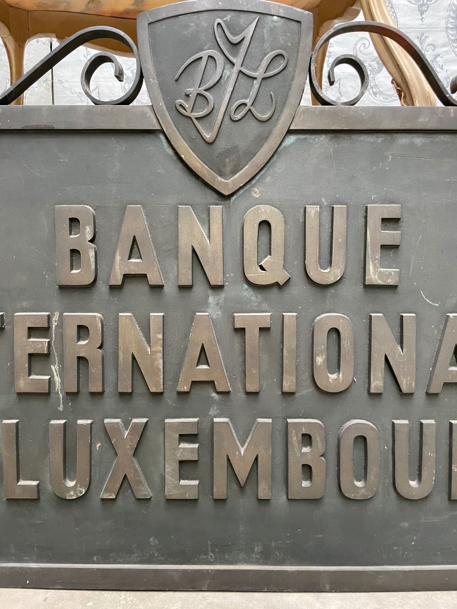 Publicité En Bronze De La  Banque Du Luxembourg-photo-4