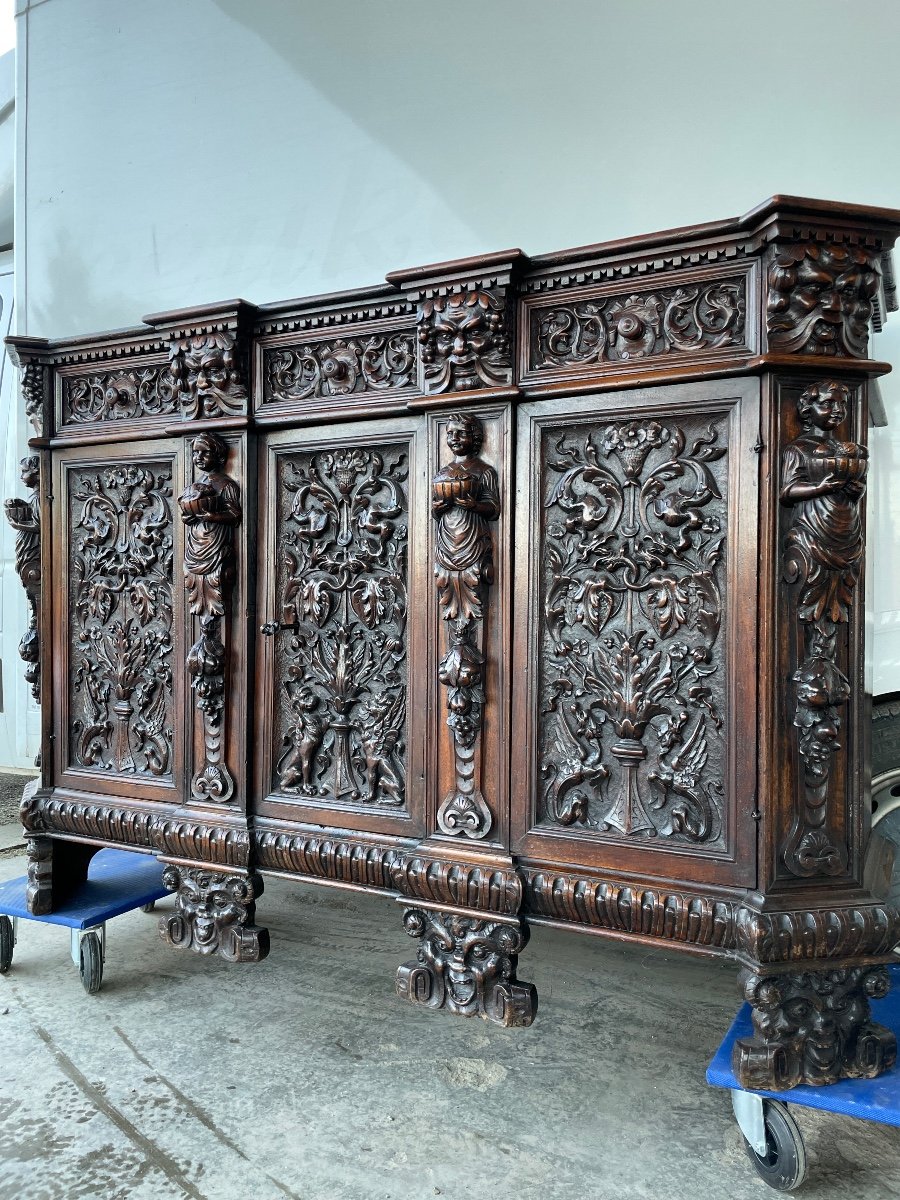 Important Renaissance Buffet In Walnut Circa 1650-1700-photo-8