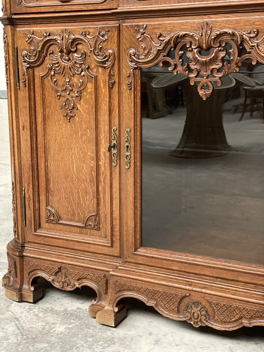 Buffet Liégeois / Louis xv en chêne avec marbre-photo-2