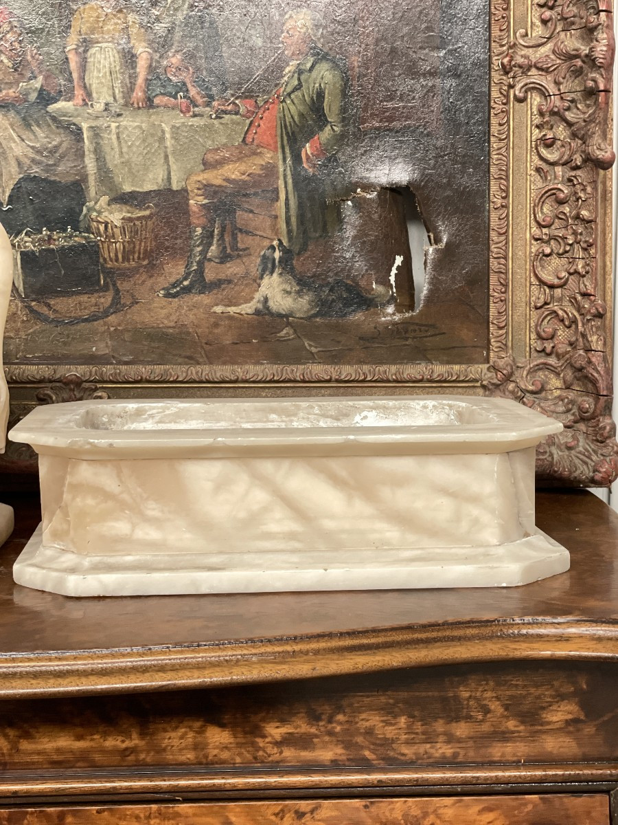 Vache et veau en albâtre-photo-3