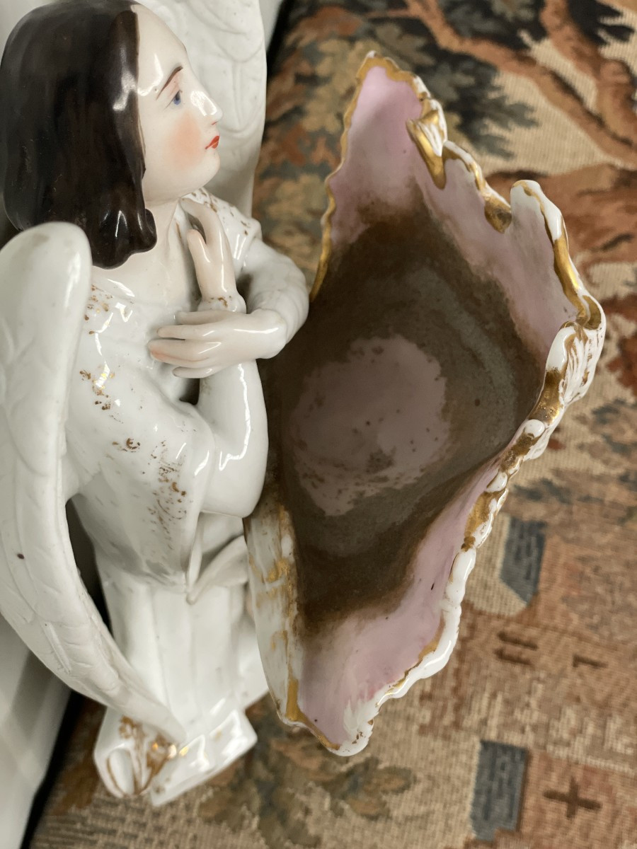 Jacob Petit Bénitier avec ange en Porcelaine-photo-4