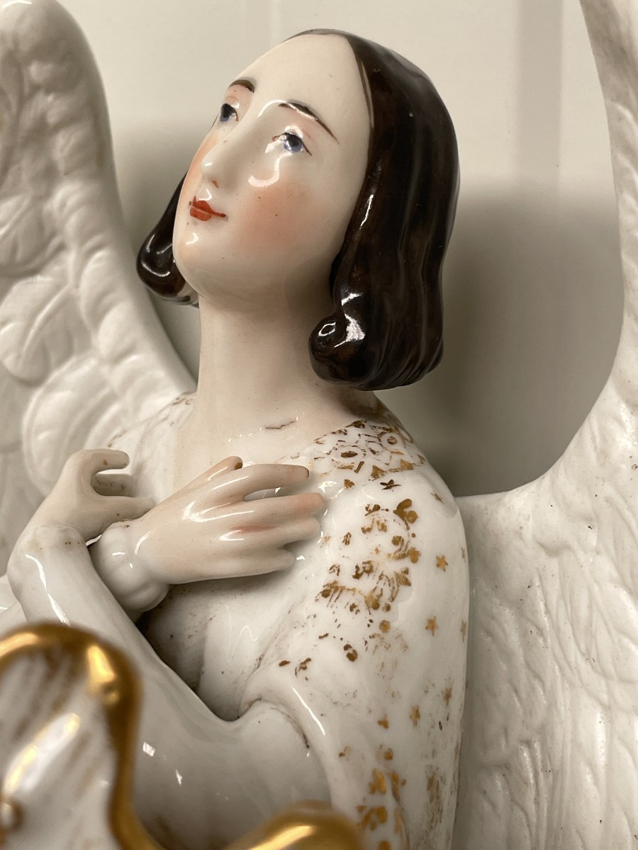 Jacob Petit Bénitier avec ange en Porcelaine-photo-6
