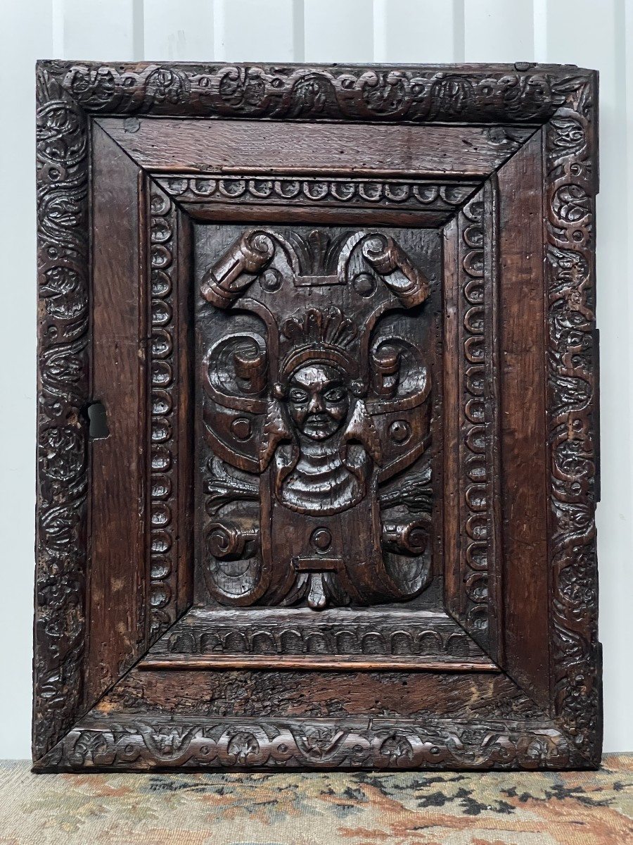 17th-century Renaissance Oak Door Panel-photo-2