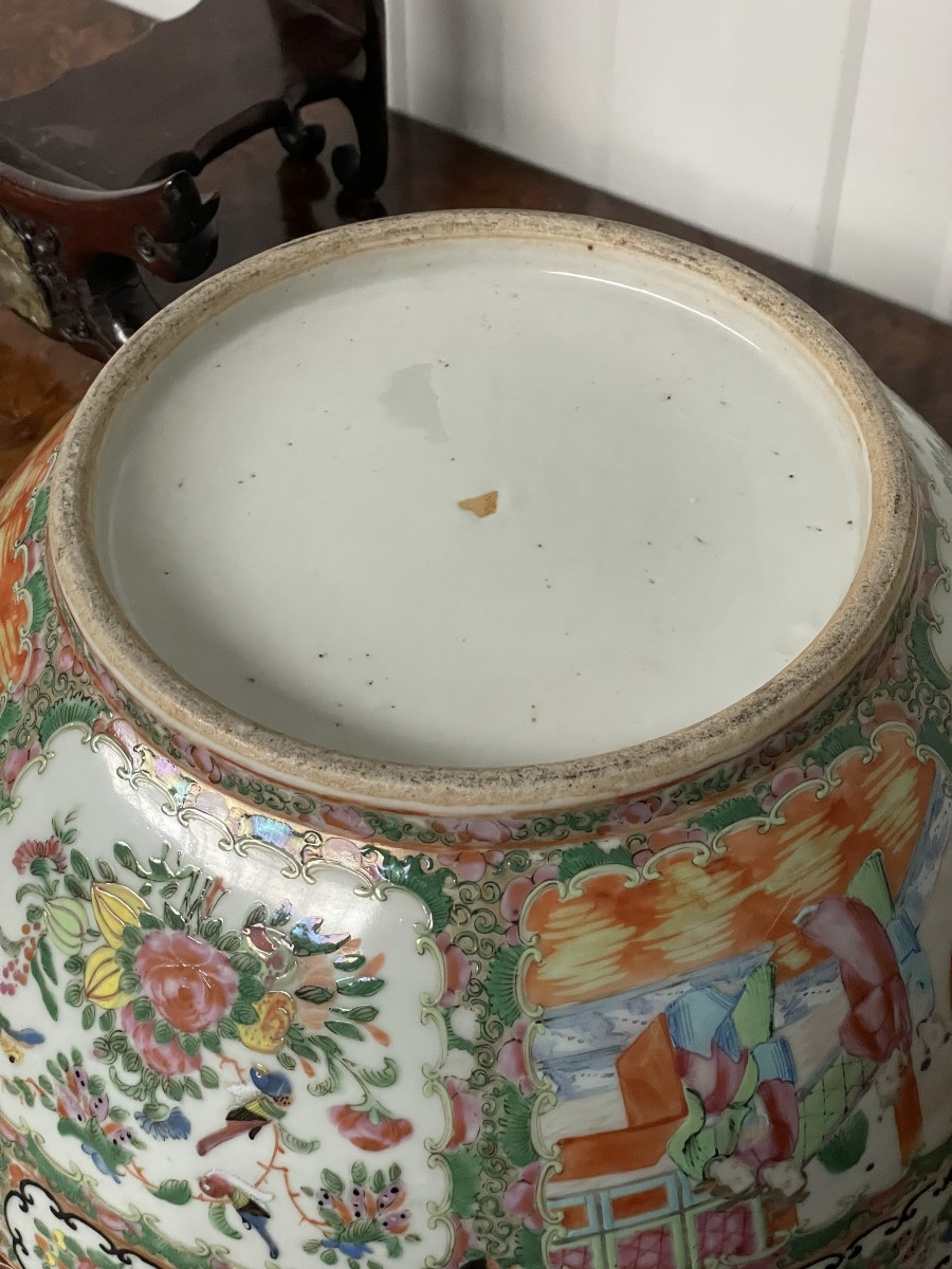 GRAND BOL À PUNCH EN PORCELAINE DE CANTON-photo-7