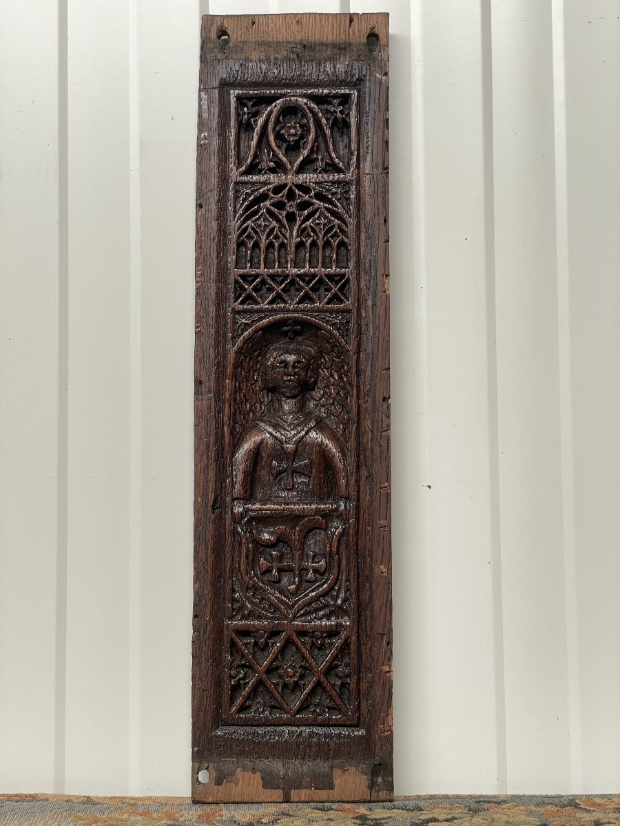  Panneaux gothique  avec Ange Chevalier 15 - 16e Ième-photo-2