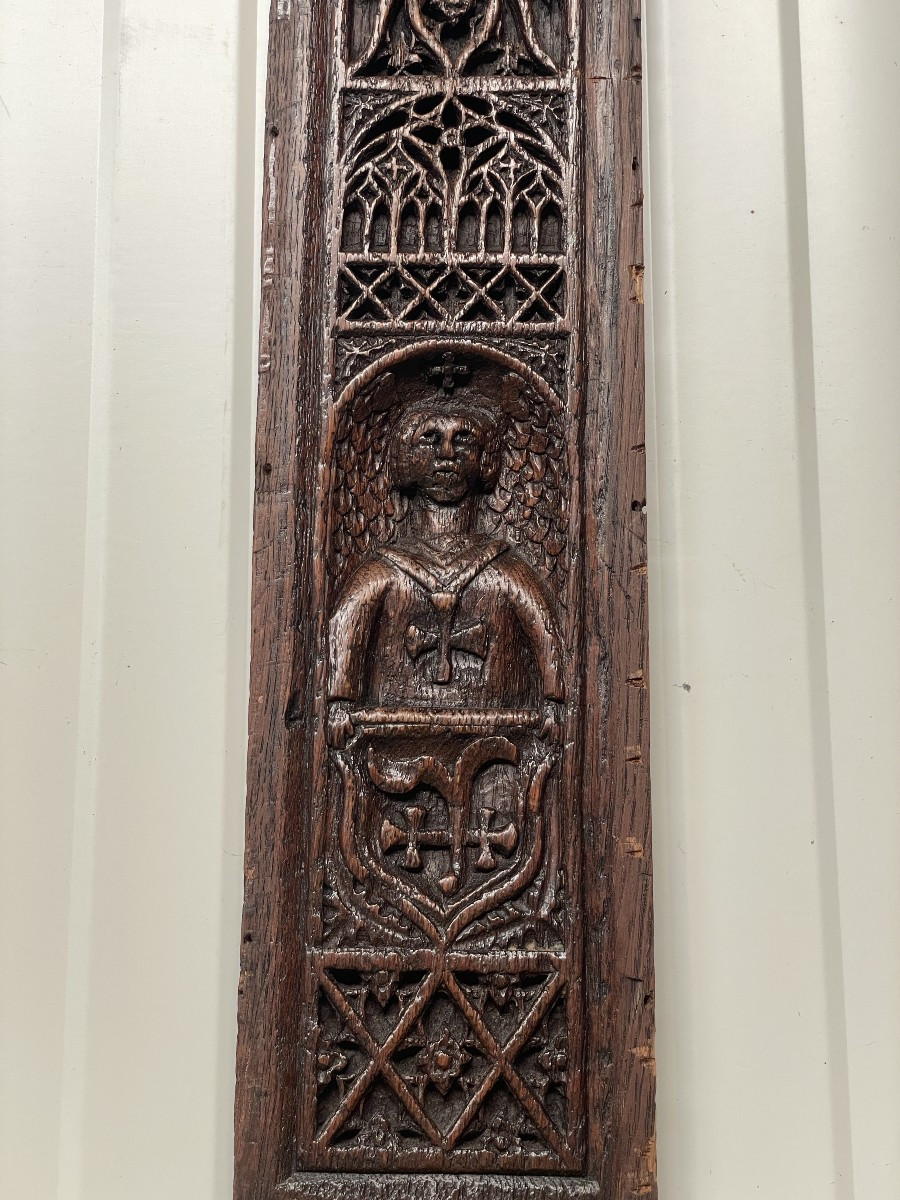  Panneaux gothique  avec Ange Chevalier 15 - 16e Ième-photo-1