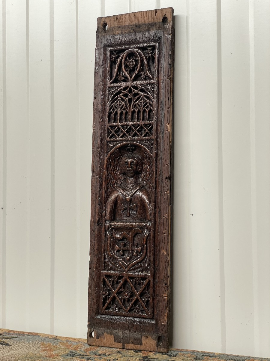  Panneaux gothique  avec Ange Chevalier 15 - 16e Ième-photo-3