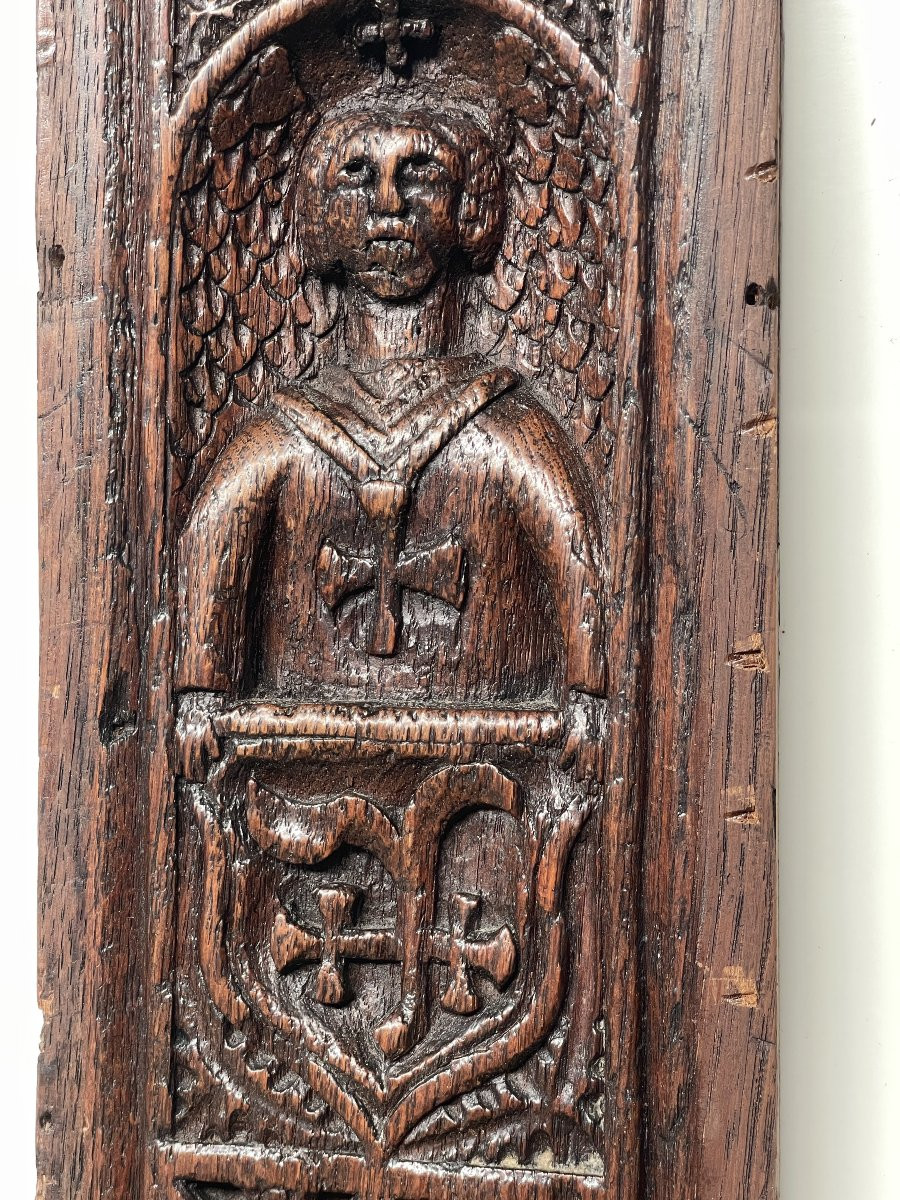  Panneaux gothique  avec Ange Chevalier 15 - 16e Ième-photo-7