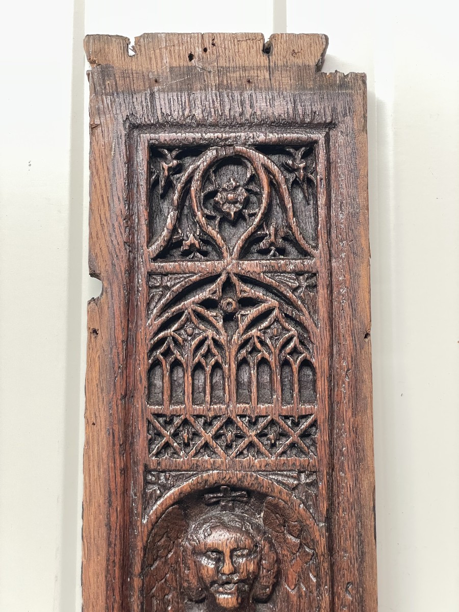 Panneaux gothique avec Ange Chevalier 15 - 16e Ième-photo-2