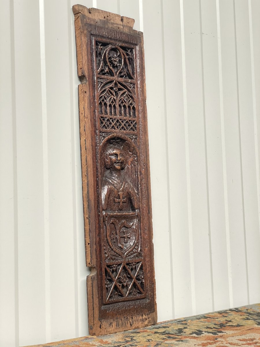 Panneaux gothique avec Ange Chevalier 15 - 16e Ième-photo-1