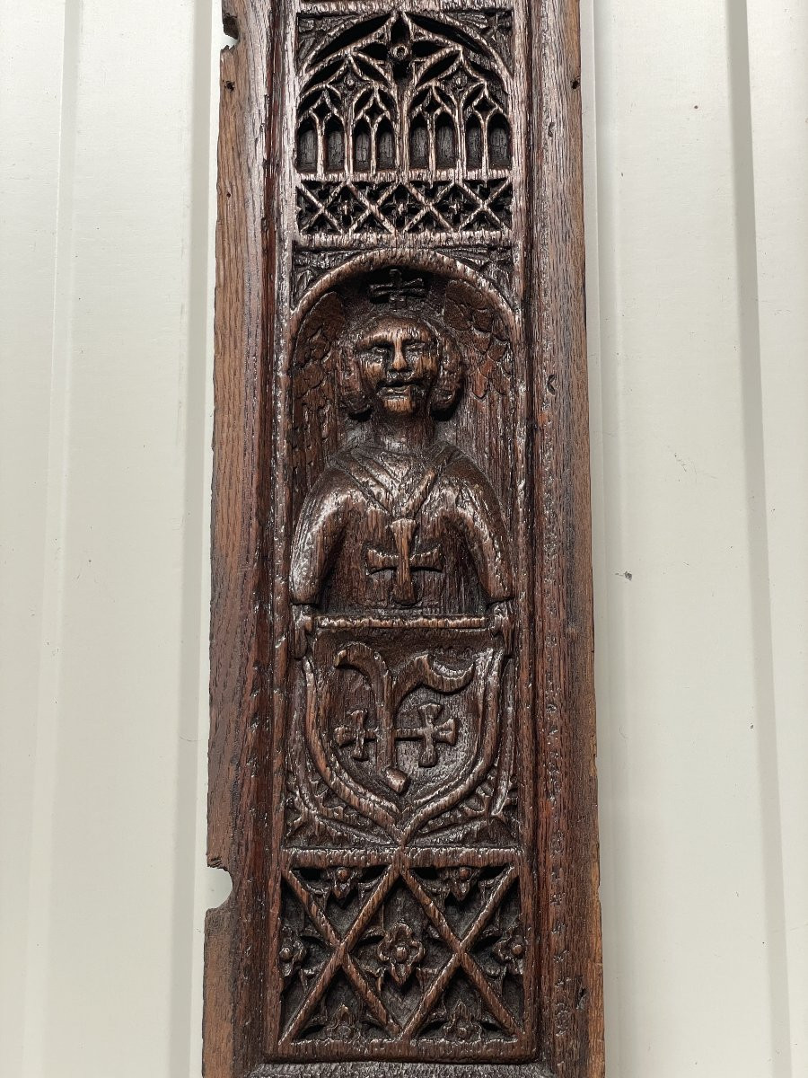 Panneaux gothique avec Ange Chevalier 15 - 16e Ième-photo-4