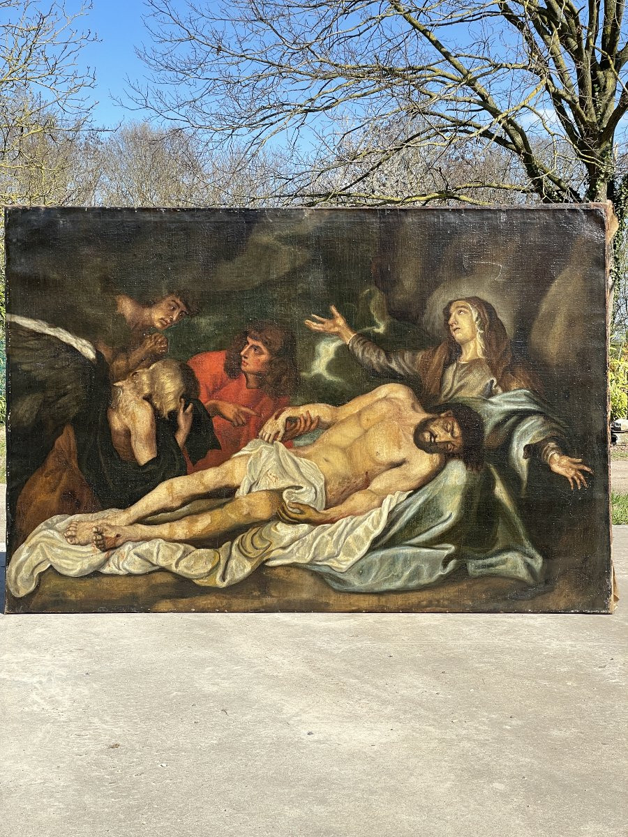 Beautiful Large Religious Painting From The 19th Century Or Earlier-photo-1