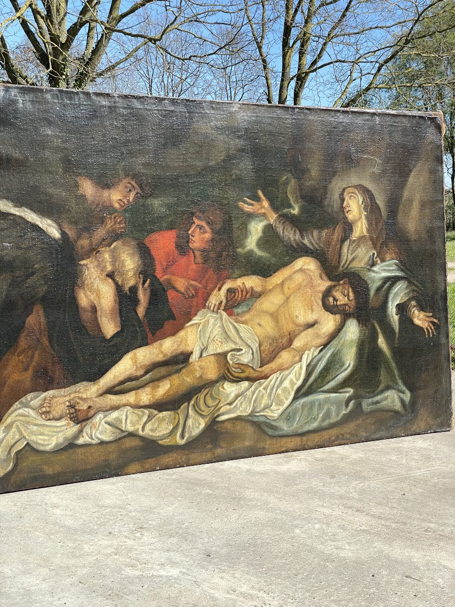 Beautiful Large Religious Painting From The 19th Century Or Earlier-photo-4