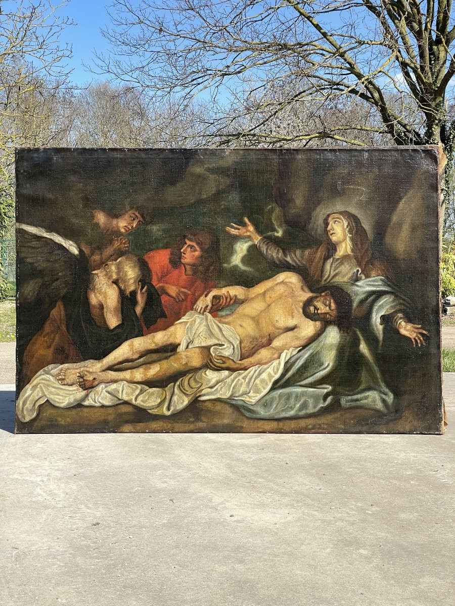Beautiful Large Religious Painting From The 19th Century Or Earlier-photo-5