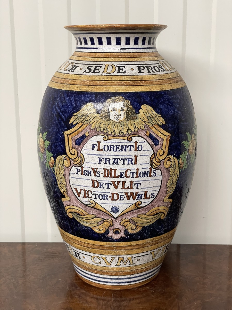 Atelier Charlier Louvain Vase en faïence de majolique