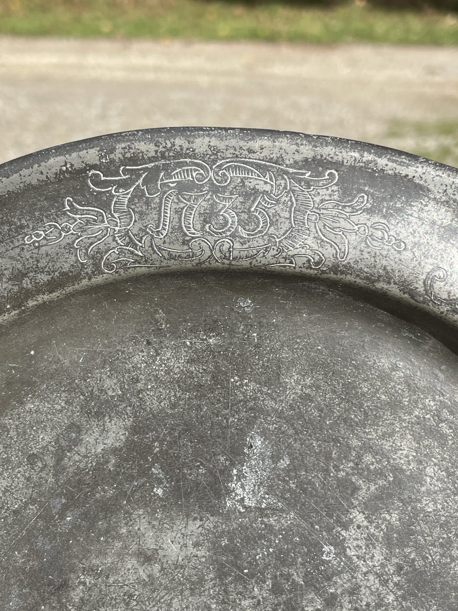 18th-century Pewter Plate-photo-3
