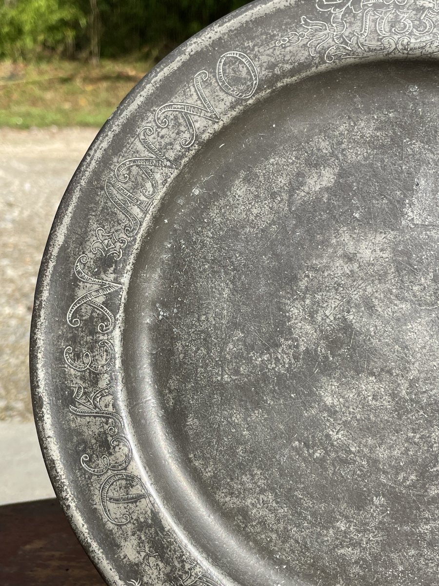18th-century Pewter Plate-photo-6