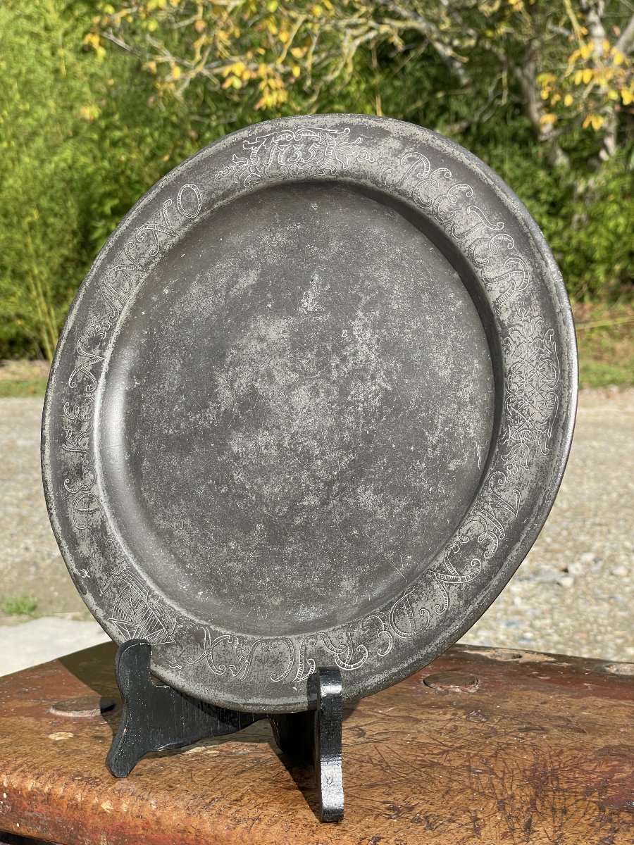 18th-century Pewter Plate-photo-8