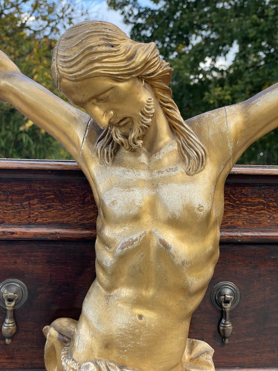 Christ en bois doré  du XVIIIe siècle / Corpus Christi-photo-2