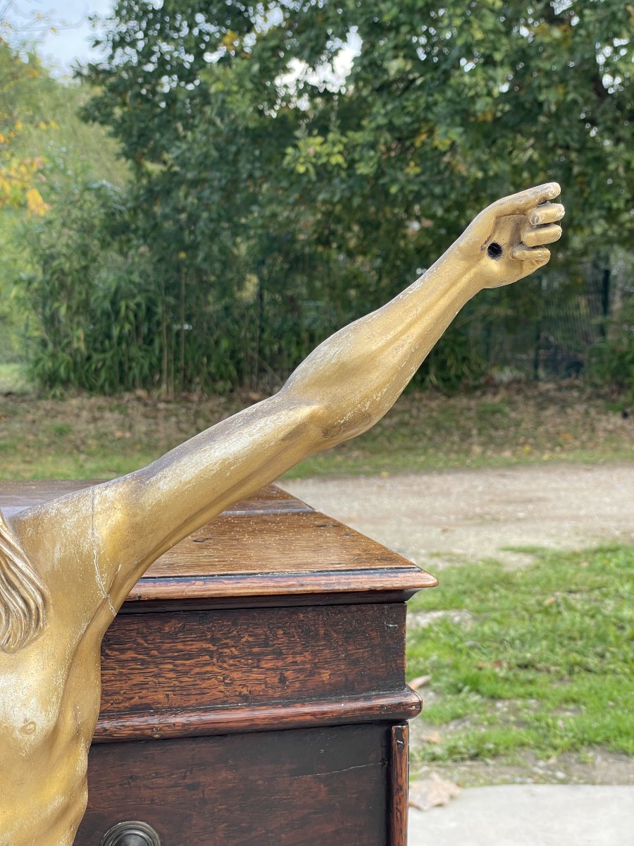 Christ en bois doré  du XVIIIe siècle / Corpus Christi-photo-4