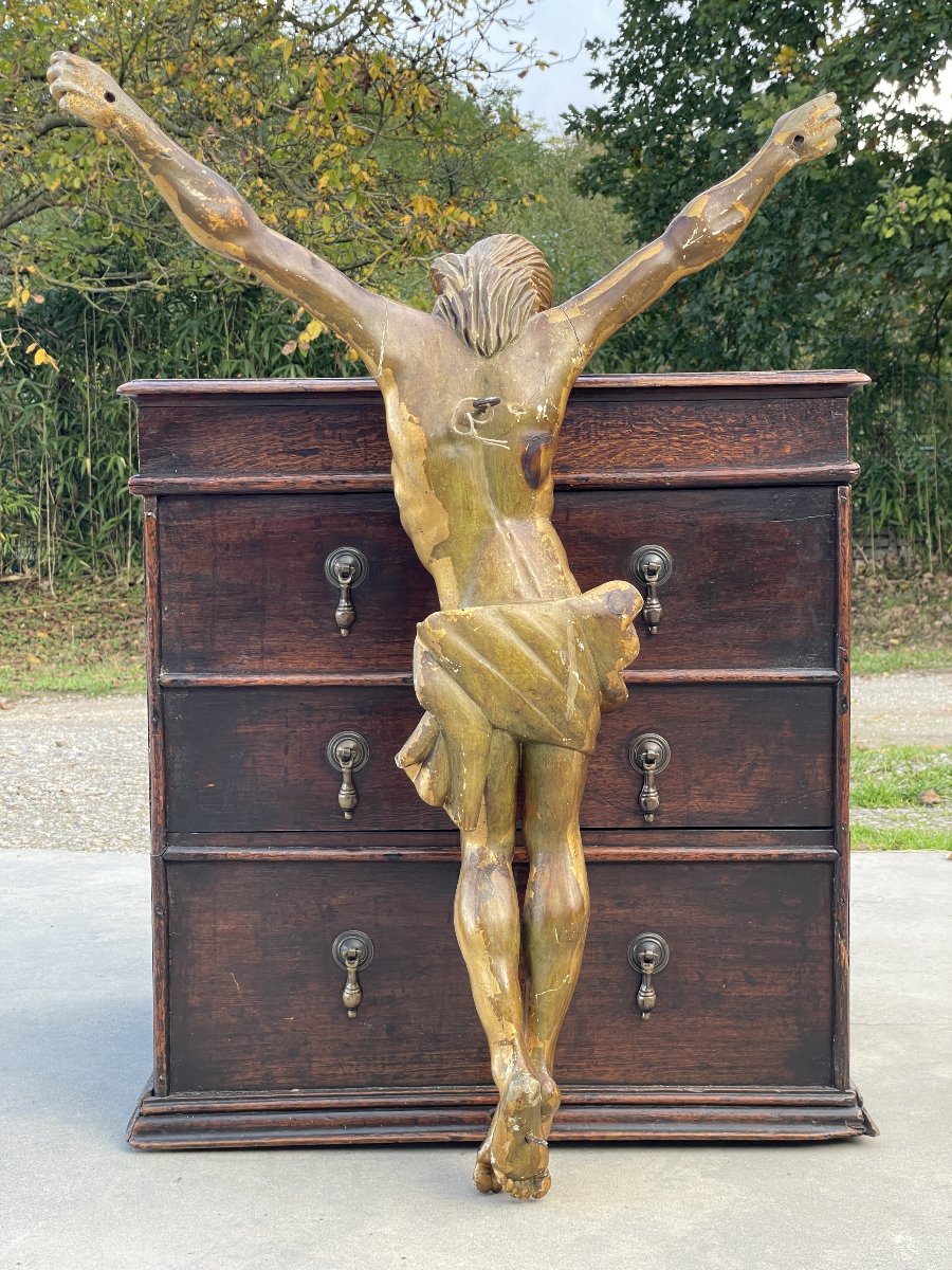 Christ en bois doré  du XVIIIe siècle / Corpus Christi-photo-3