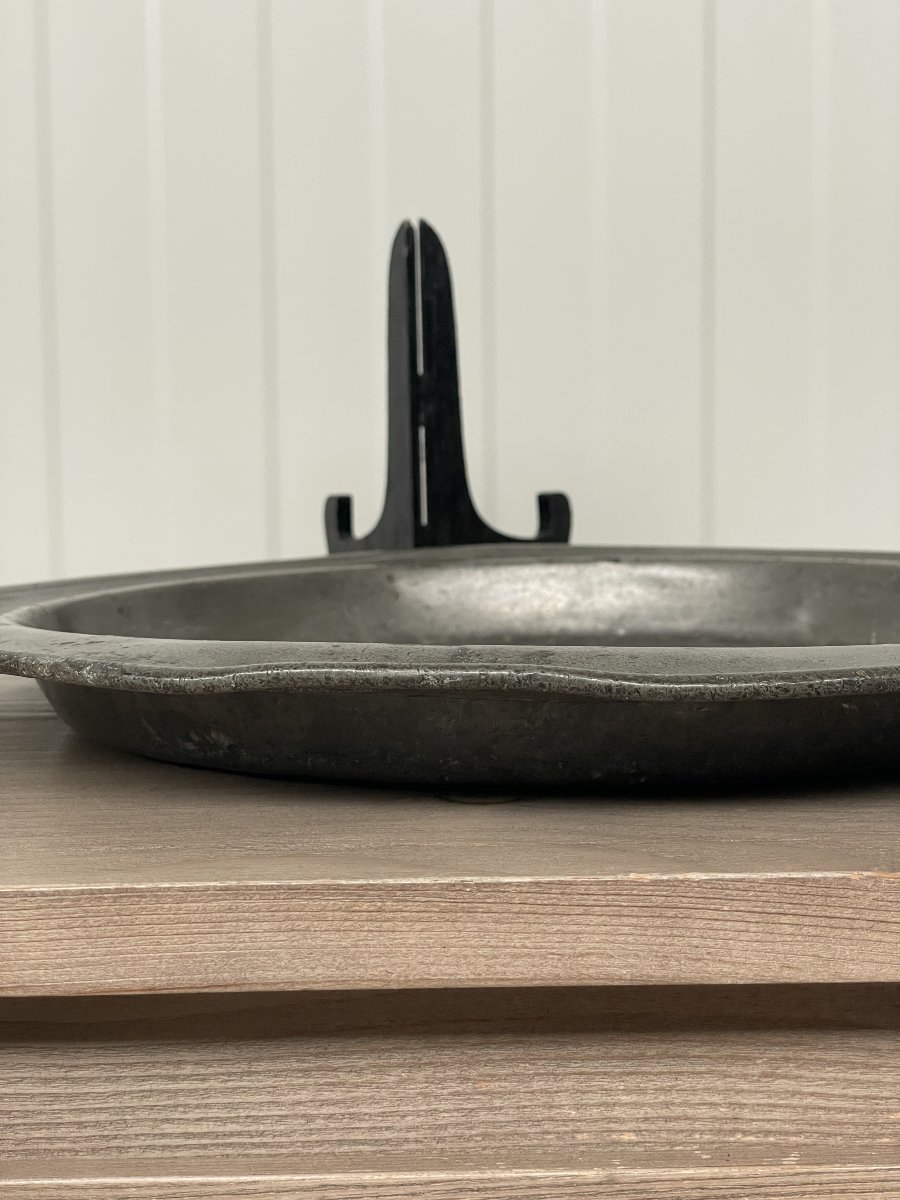 Large 18th-century Pewter Platter - Antwerp-photo-3