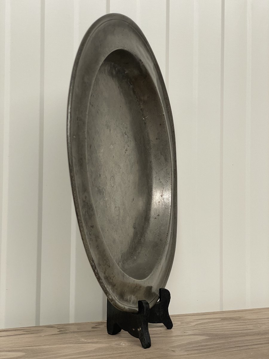 Large 18th-century Pewter Platter - Antwerp-photo-7