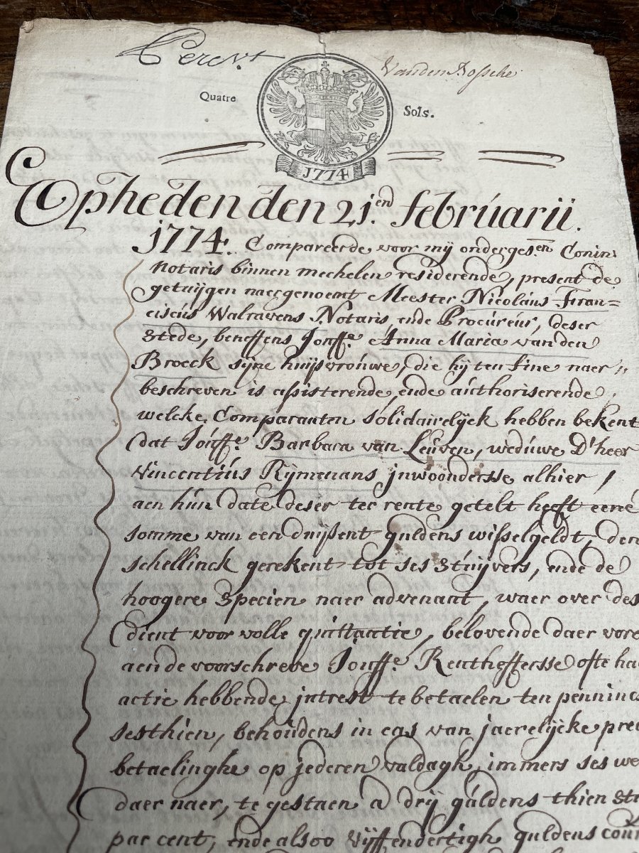 18th-century Notarial Deed-photo-2