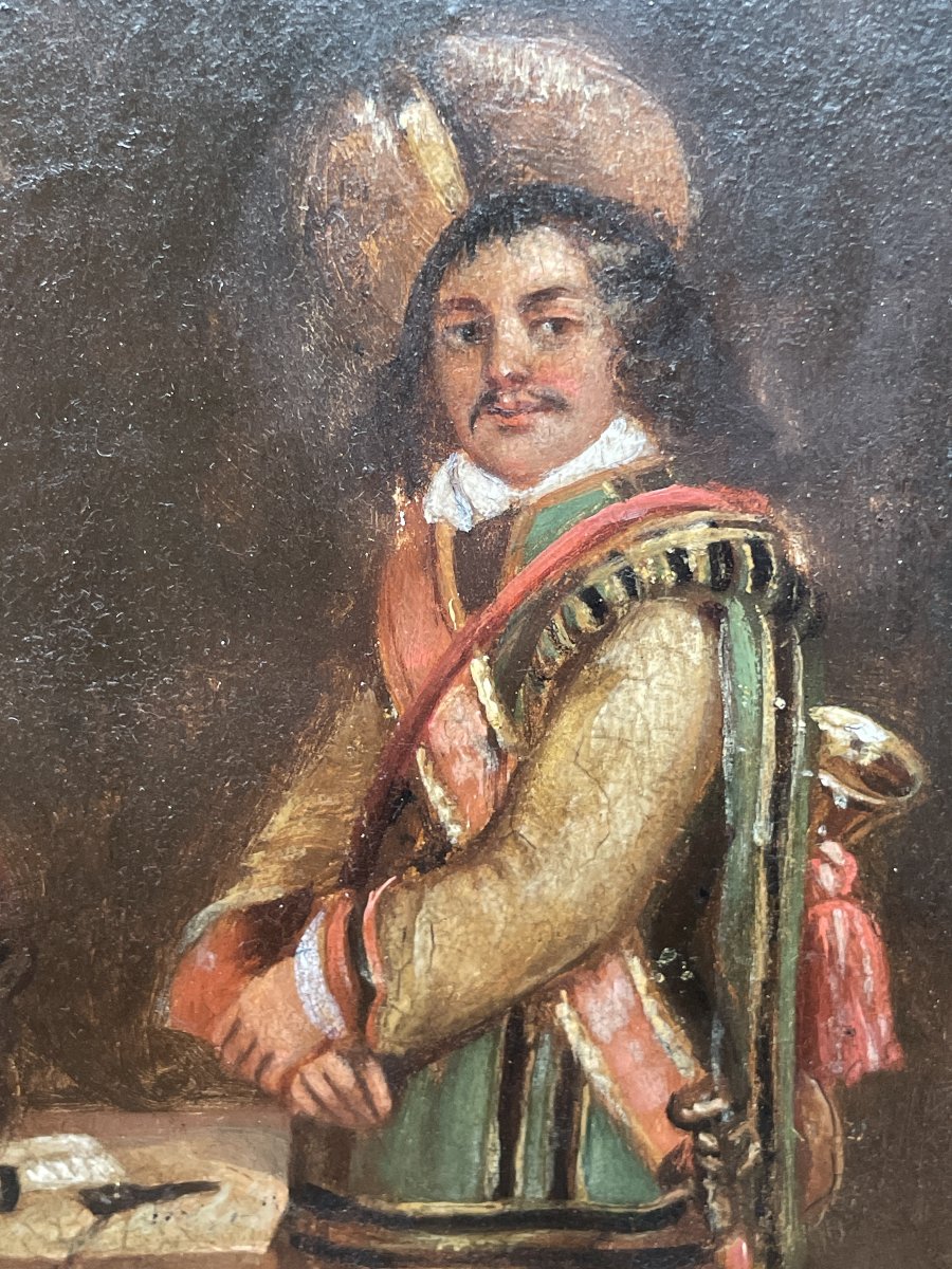 19th-century Oil Painting On Copper-photo-4