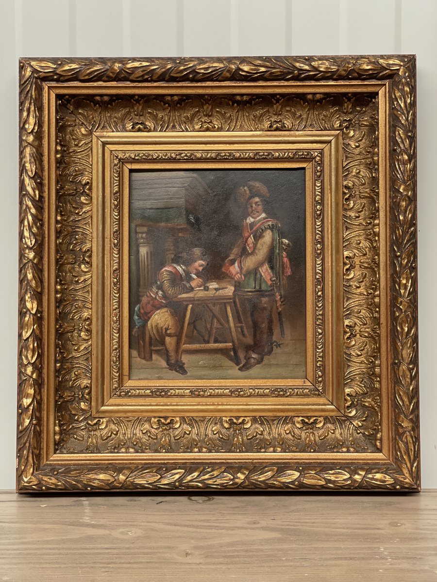 19th-century Oil Painting On Copper-photo-1