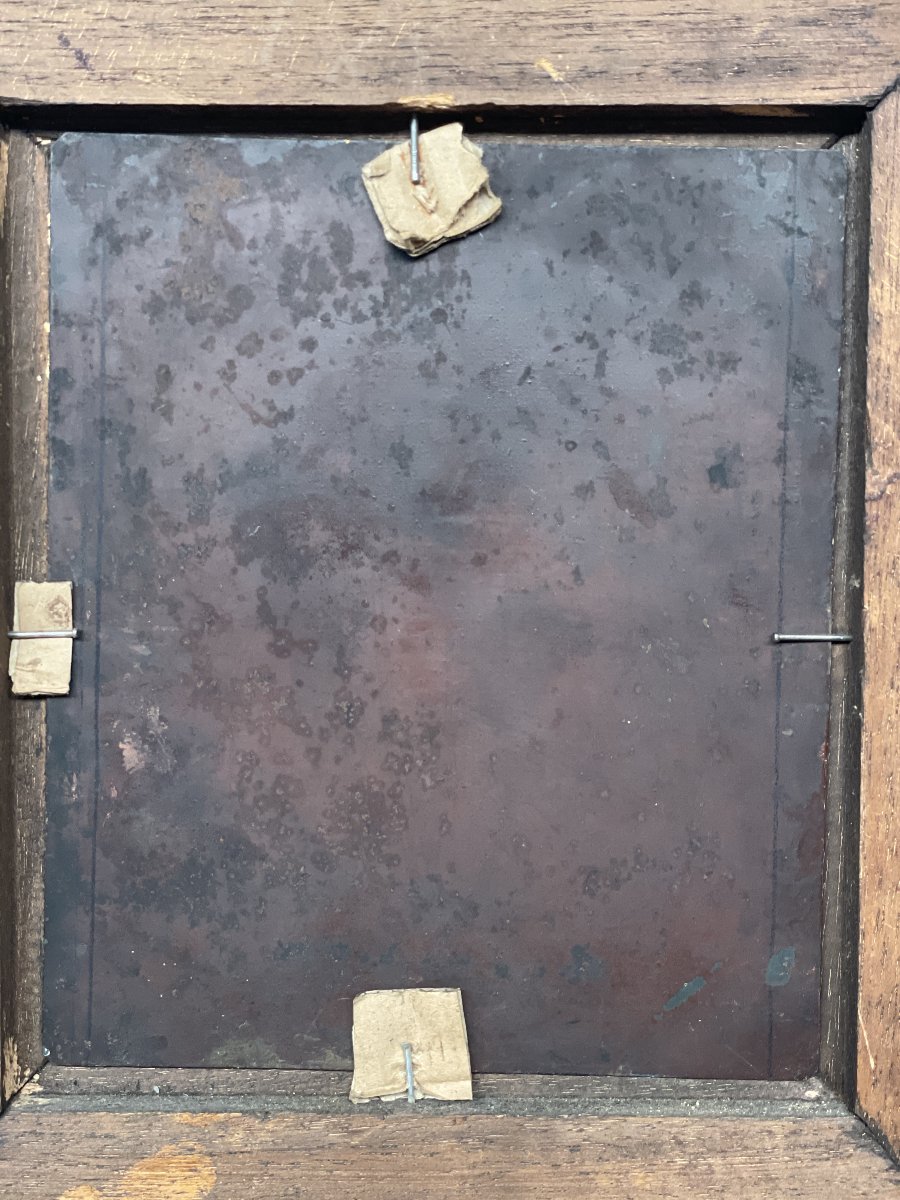 19th-century Oil Painting On Copper-photo-3