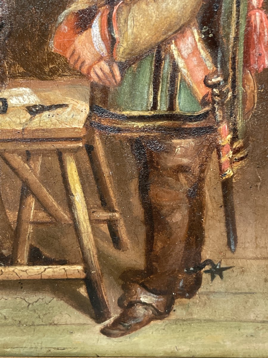 19th-century Oil Painting On Copper-photo-4