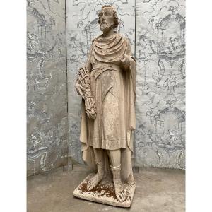 Excellent Sculpture Of Saint Donat In Stone Circa 1850