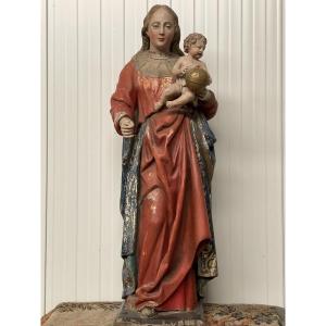 Vierge à l'Enfant en bois, XIXe siècle ou plus ancien