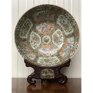 Large Canton Porcelain Punch Bowl