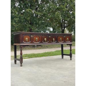 A William & Mary Oak Geometric Low Dresser, Circa 1690