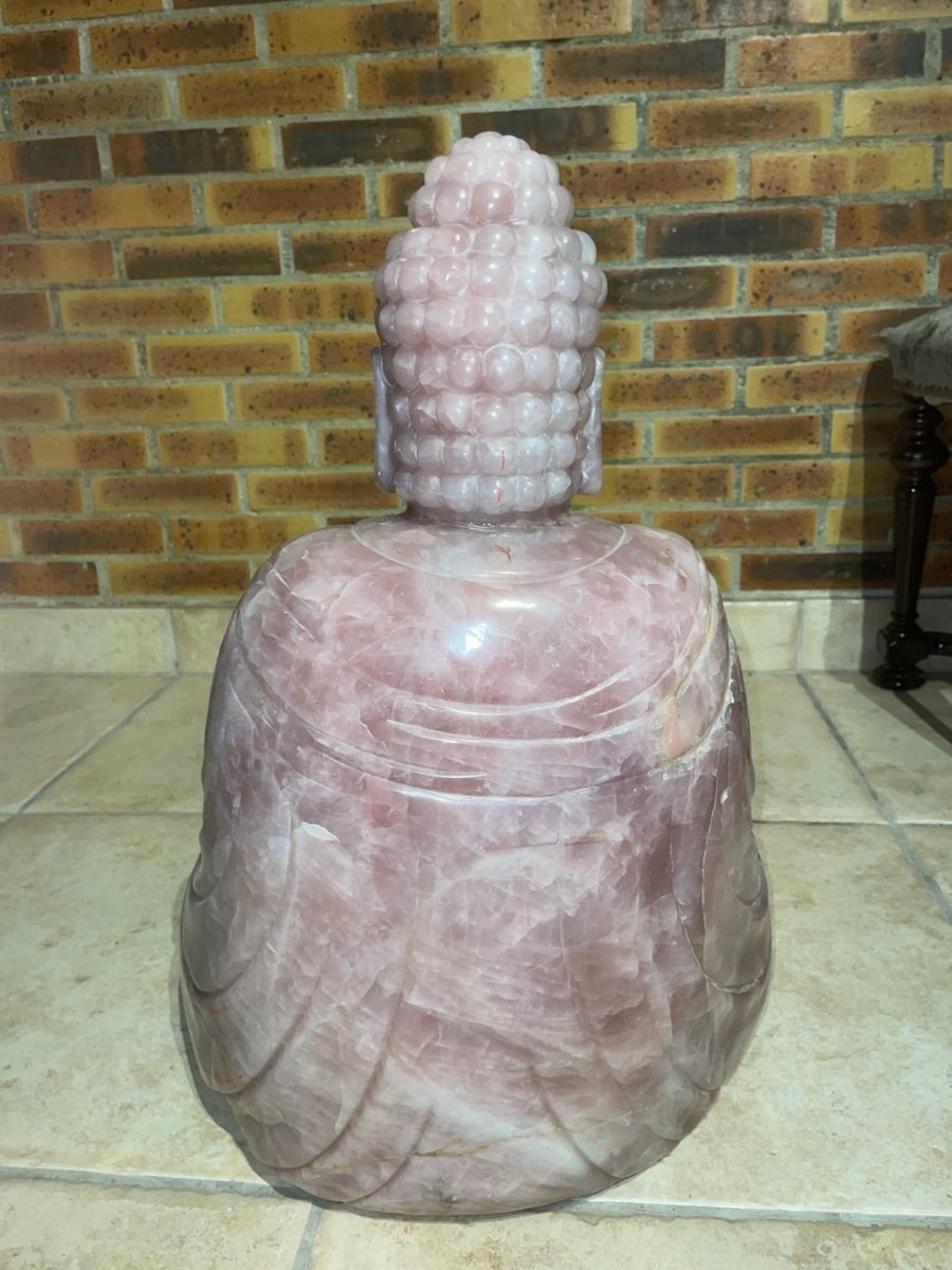 Large Budda In Rose Quartz -photo-2