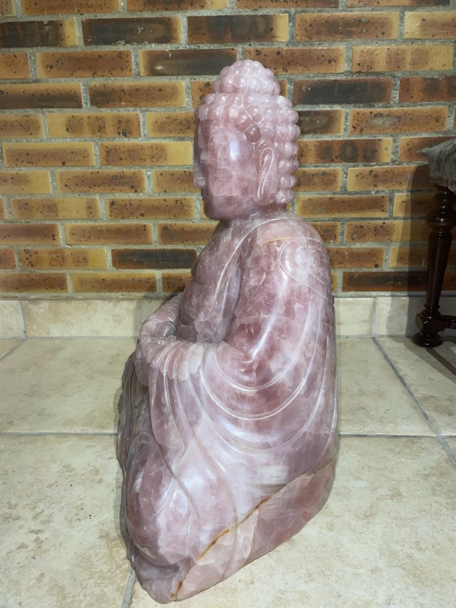 Large Budda In Rose Quartz -photo-3