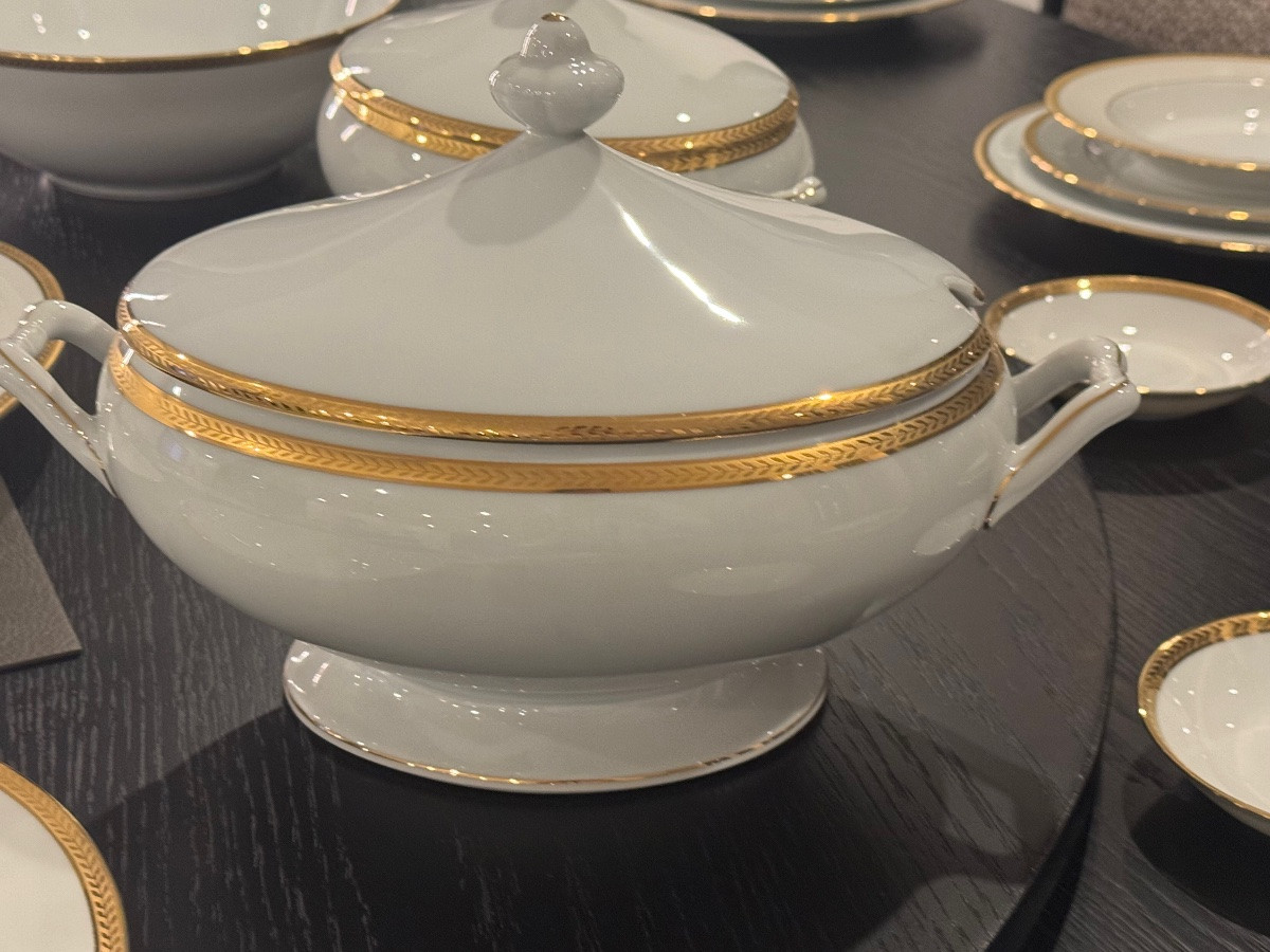 Bernardaud Laurier Pattern 86-piece Porcelain Dinner Service -photo-1