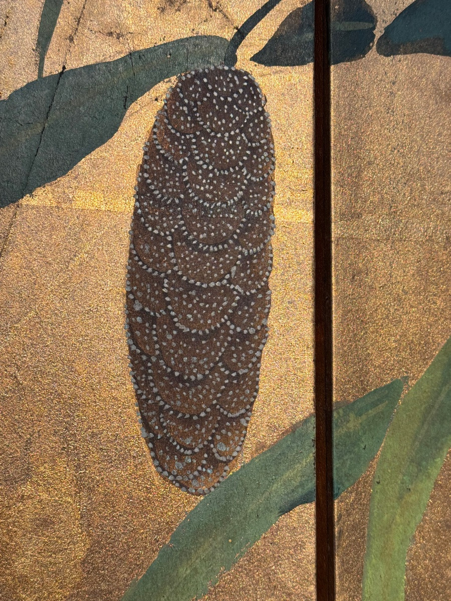Six-panel Japanese Byobu Folding Screen With Gold Leaf-photo-2