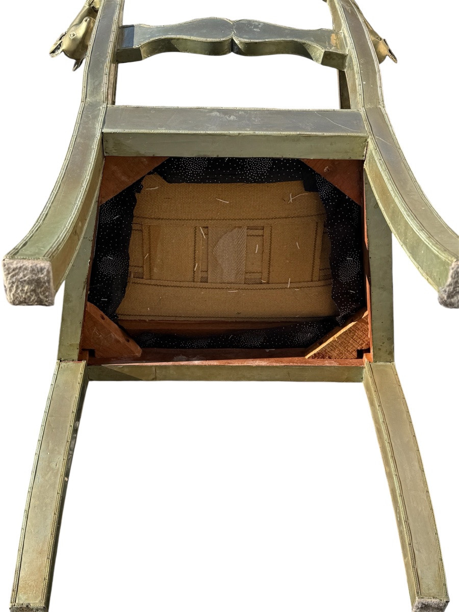 Pair Of Anglo-indian Silver-plated Metal Armchairs With Ram's Heads – 20th Century-photo-7