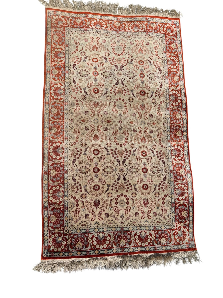 Tapis Goum soie noué main- Iran, 150x100 cm-photo-2