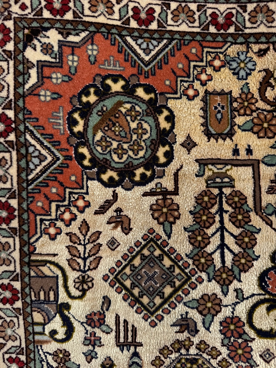 Tapis Ispahan signé – Laine et soie – 123 x 83 cm-photo-3